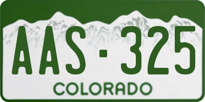 CO license plate AAS325