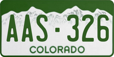 CO license plate AAS326