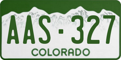 CO license plate AAS327
