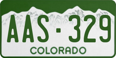 CO license plate AAS329