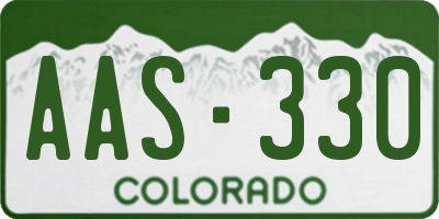 CO license plate AAS330