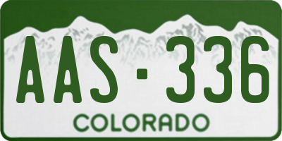 CO license plate AAS336