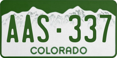 CO license plate AAS337