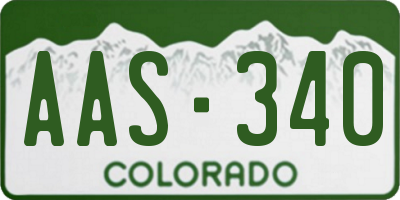CO license plate AAS340