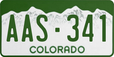CO license plate AAS341