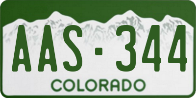CO license plate AAS344