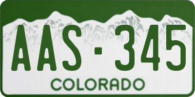 CO license plate AAS345