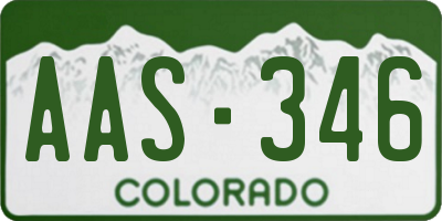 CO license plate AAS346