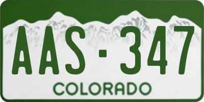 CO license plate AAS347