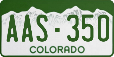 CO license plate AAS350