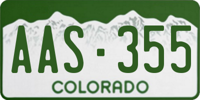 CO license plate AAS355