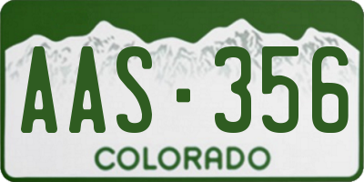 CO license plate AAS356