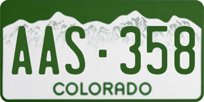 CO license plate AAS358