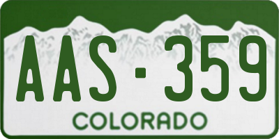 CO license plate AAS359