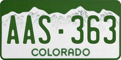 CO license plate AAS363