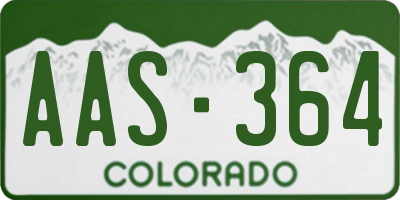 CO license plate AAS364