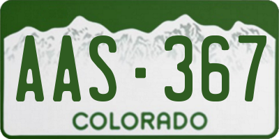 CO license plate AAS367