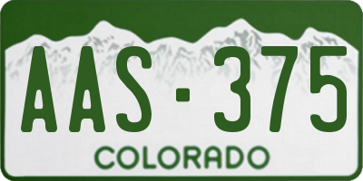 CO license plate AAS375