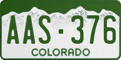 CO license plate AAS376