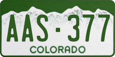 CO license plate AAS377