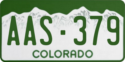 CO license plate AAS379