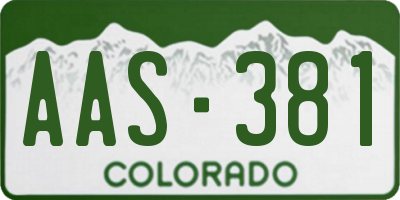 CO license plate AAS381