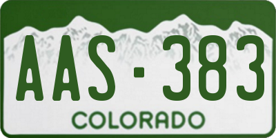 CO license plate AAS383