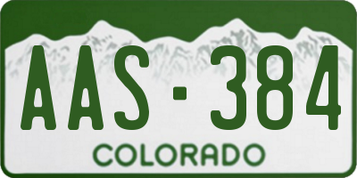 CO license plate AAS384