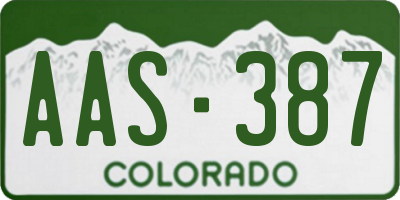 CO license plate AAS387