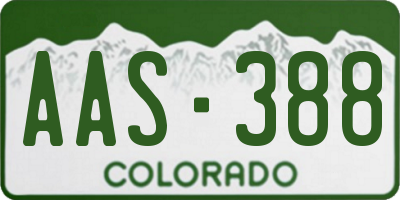 CO license plate AAS388
