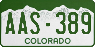 CO license plate AAS389