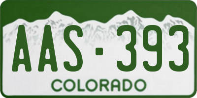 CO license plate AAS393