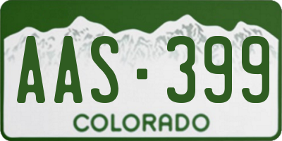 CO license plate AAS399