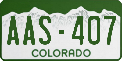 CO license plate AAS407