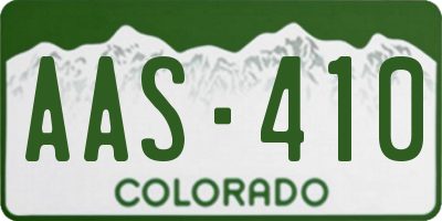 CO license plate AAS410