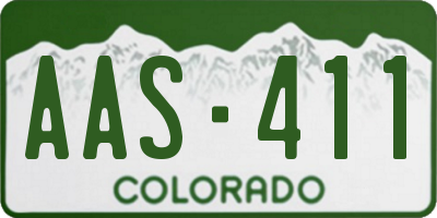 CO license plate AAS411