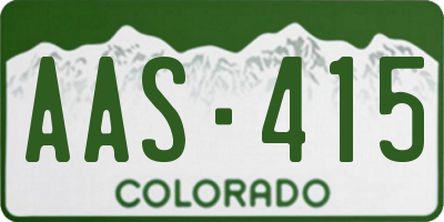 CO license plate AAS415