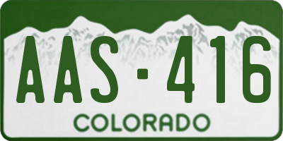 CO license plate AAS416