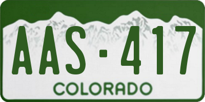 CO license plate AAS417
