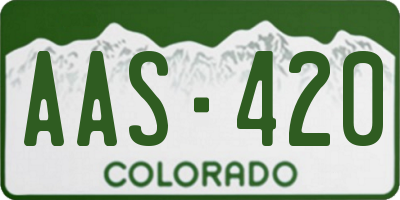 CO license plate AAS420