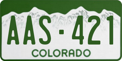 CO license plate AAS421