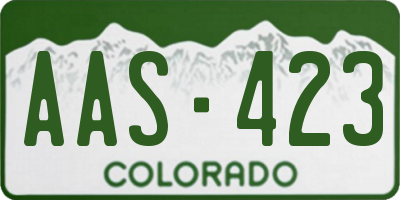 CO license plate AAS423