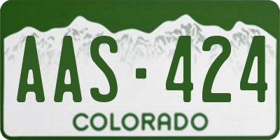 CO license plate AAS424