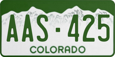 CO license plate AAS425
