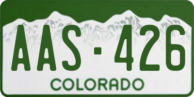 CO license plate AAS426