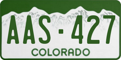 CO license plate AAS427