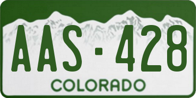 CO license plate AAS428