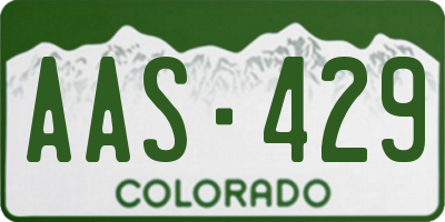 CO license plate AAS429