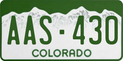 CO license plate AAS430