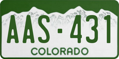 CO license plate AAS431